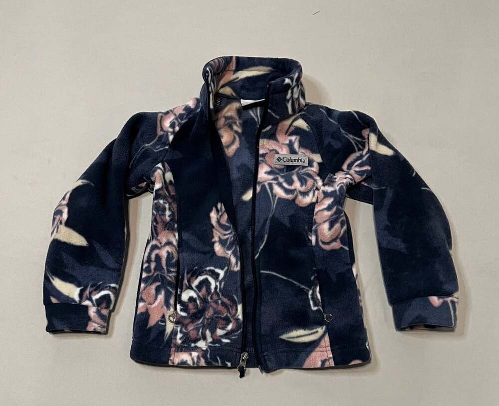 Columbia Benton Springs II Printed Fleece Jacket Size XXS Floral Navy